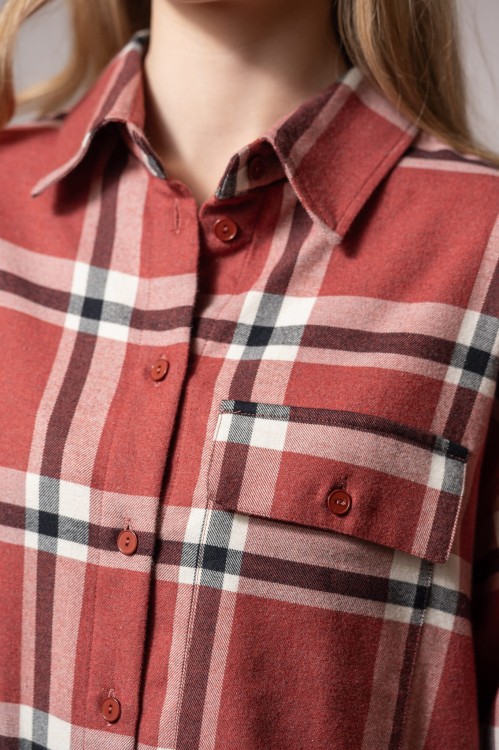 Koszula flanelowa, AMELIA RUSTY RED