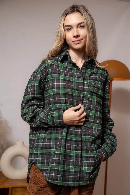 Koszula flanelowa, AMELIA FOREST GREEN