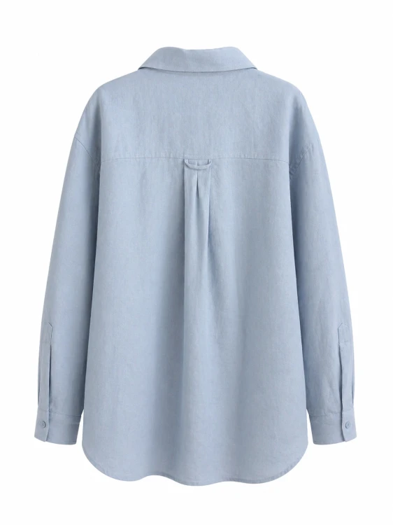 Lniana koszula niebieska_tył