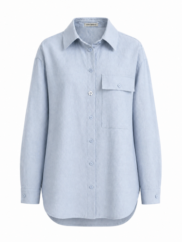 Lniana koszula niebieska przód