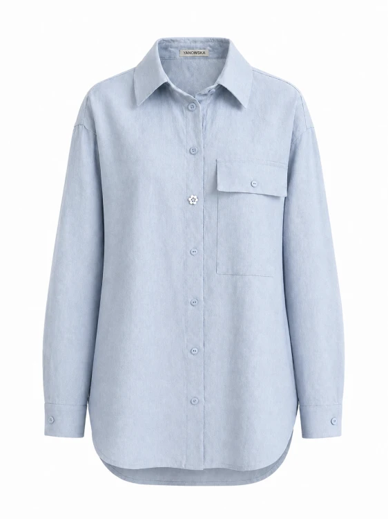 Lniana koszula niebieska przód