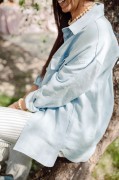 Koszula lniana, AMELIA SKY BLUE