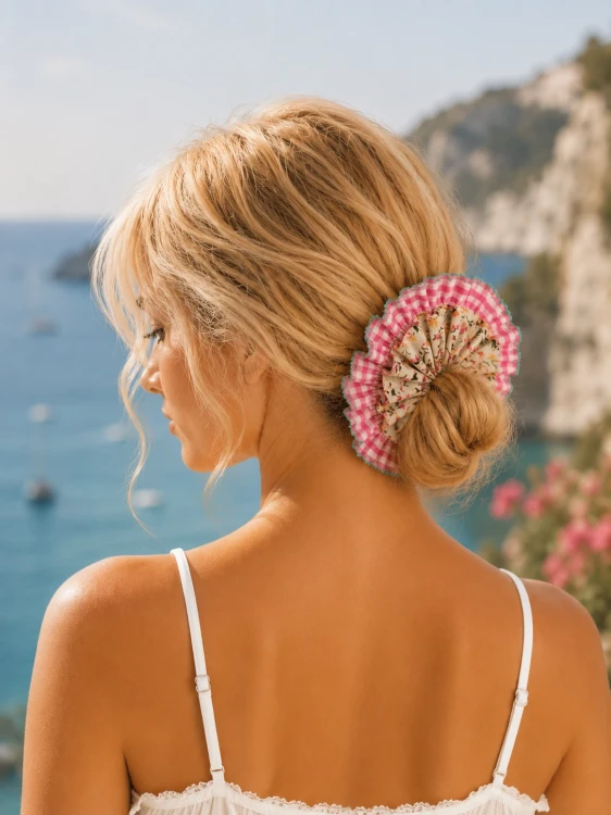 Ozdobna-gumka-scrunchie-z-koronka,-PINK-BOUQUET.webp