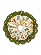 Ozdobna gumka scrunchie z koronką, GREEN BOUQUET