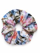 Gumka scrunchie z bawełny, FLORAL BLUE SPRING