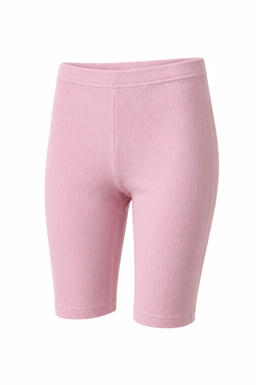 Prążkowane legginsy kolarki, PEACH PINK