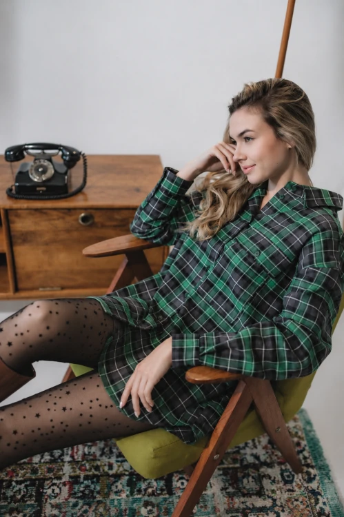 Koszula flanelowa, AMELIA FOREST GREEN