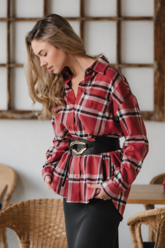 Koszula flanelowa, AMELIA RUSTY RED