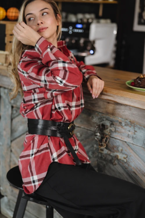 Koszula flanelowa, AMELIA RUSTY RED
