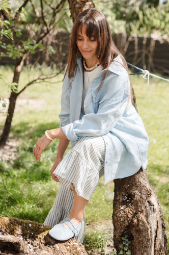 Koszula lniana, AMELIA SKY BLUE