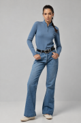 Prążkowany półgolf, DENIM BLUE